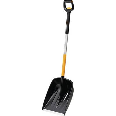 Een gele bezemsteel met zilveren handgreep is te zien op een witte achtergrond.