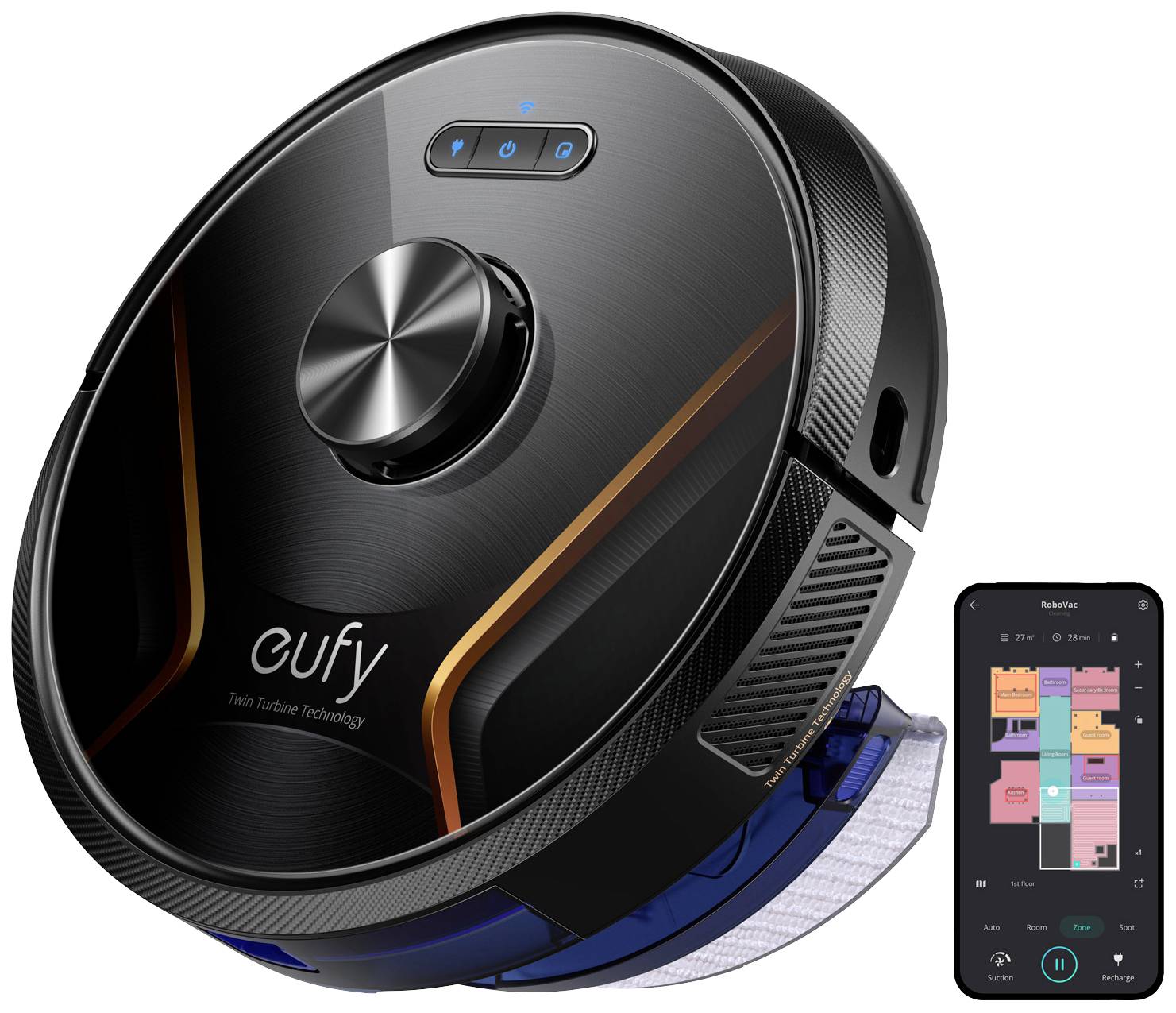 eufy RoboVac X8 Robotstofzuiger Zwart Compatibel met Amazon Alexa, Compatibel met Google Home, Spraakgestuurd