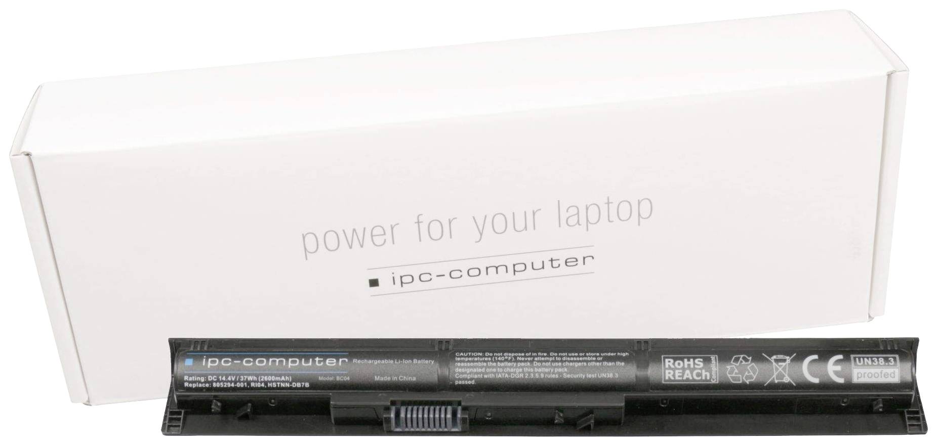 Clevo RI04 REPLACE RI04 REPLACE Laptopaccu 14.4 V 2600 mAh HP