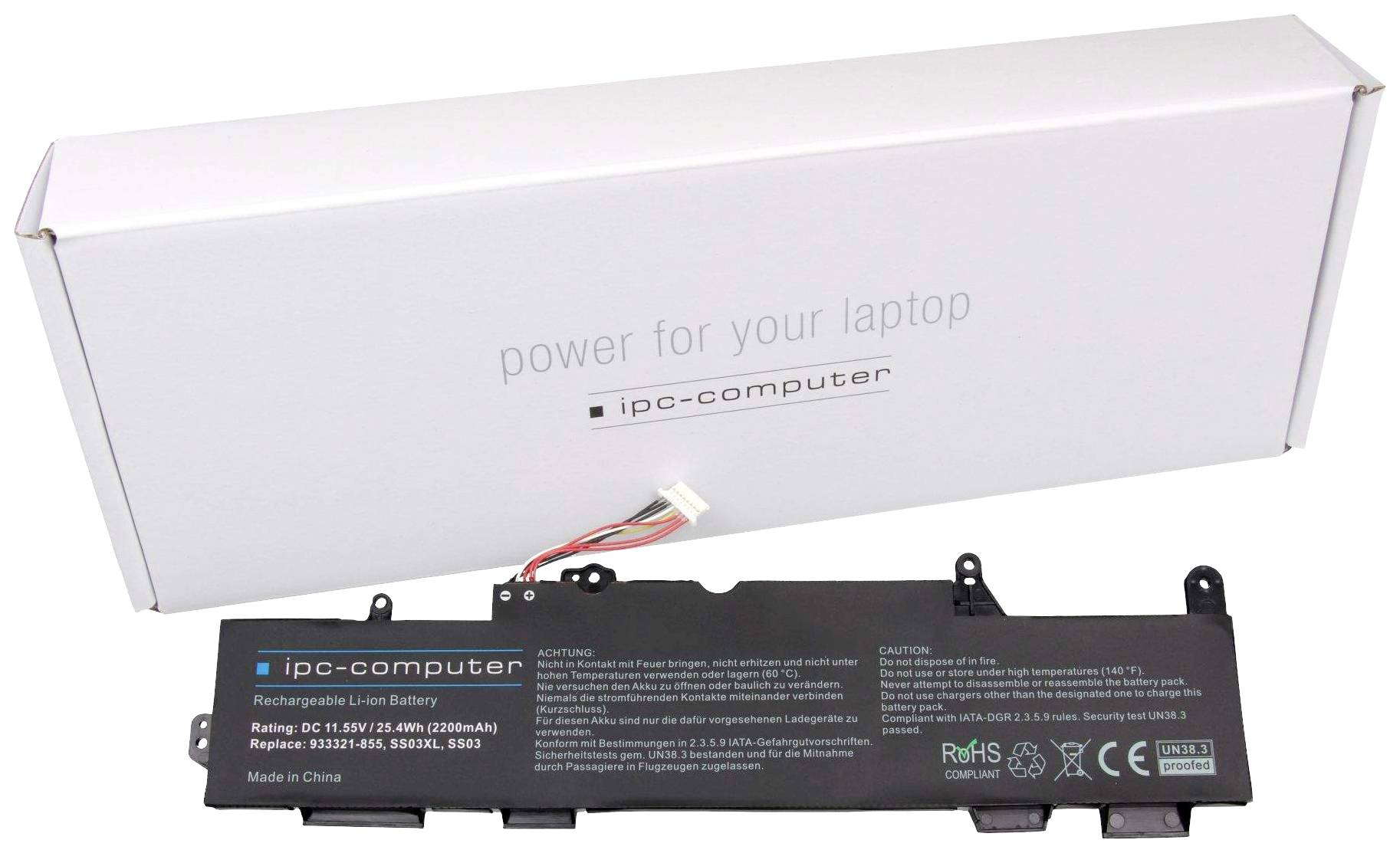 Clevo Laptopaccu SS03 REPLACE 11.55 V 2200 mAh HP