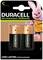 'Duracell oplaadbare batterijen, 3000mAh, 2-pack, gepromoot door roze konijn met oranje T-shirt. Langdurige prestatie.'