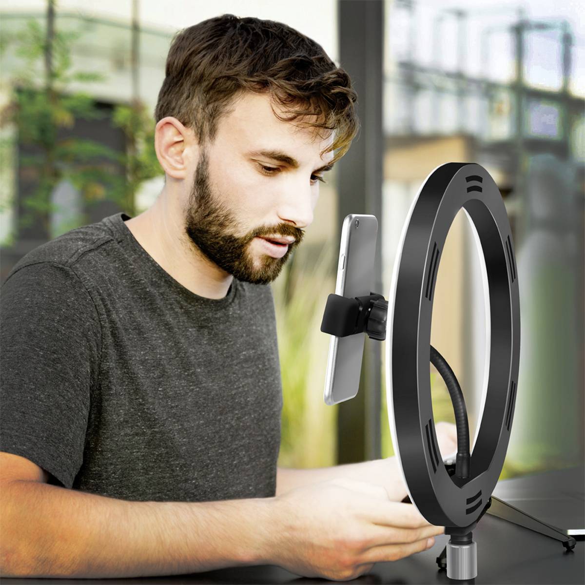 Logilink smartphone ringlamp statief met afstandsbediening, DM 25cm-23