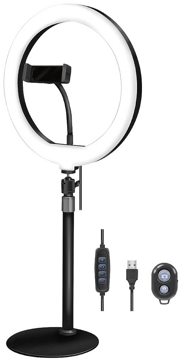 Logilink smartphone ringlamp statief met afstandsbediening, DM 25cm