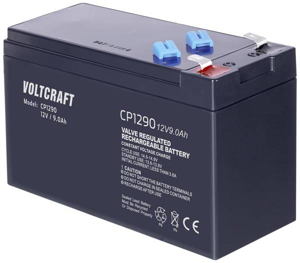 VOLTCRAFT CE12V/9Ah Loodaccu 12 V 9 Ah Loodvlies (AGM) (b x h x d) 151 x 100 x 65 mm Kabelschoen 6.35 mm Onderhoudsvrij