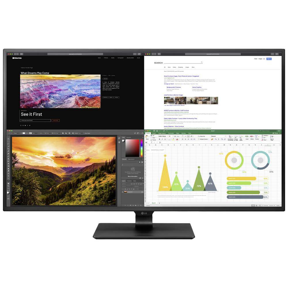 LG Electronics 43BN70U-B LED-monitor 108 cm (42.51 inch) Energielabel G (A - G) 3840 x 2160 Pixel UHD 8 ms HDMI, DisplayPort, USB-C®, USB, Jackplug IPS LED