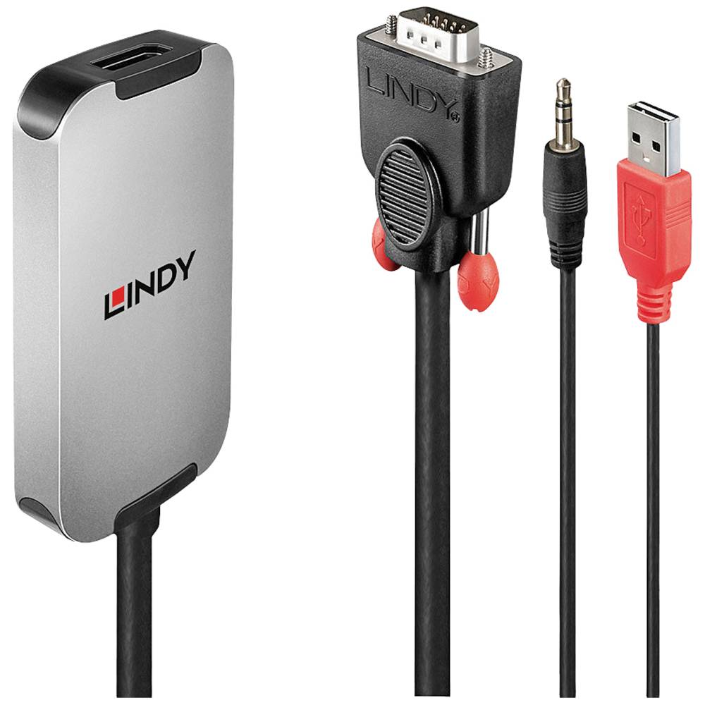 LINDY AV Converter 38296 [Jackplug, USB, VGA - DisplayPort] 1920 x 1080 Pixel