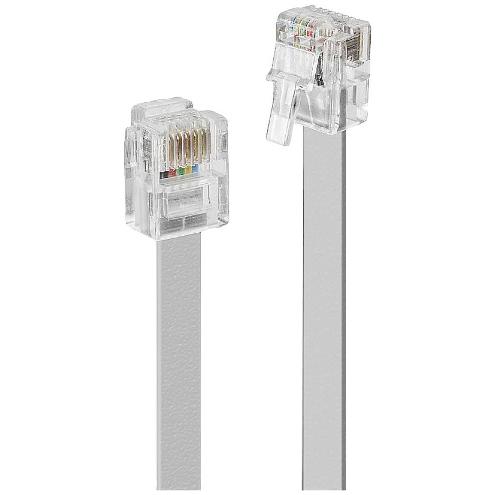 LINDY ISDN Aansluitkabel [1x RJ12-stekker 6p6c - 1x RJ12-stekker 6p6c] 15 m Grijs