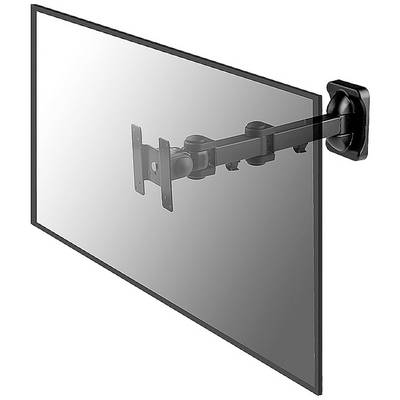 Een tv-scherm is bevestigd aan een flexibele wandsteun die draaibare beweging mogelijk maakt.