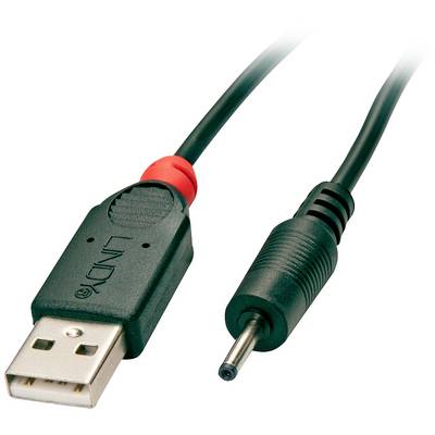 Een USB-kabel eindigt in een smaller stekkertje (3,5 mm), geschikt voor het aansluiten van apparaten met verschillende aansluitingen.