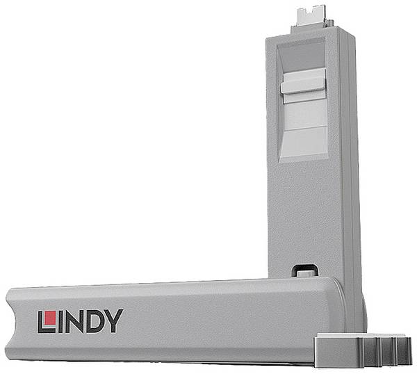LINDY Sleutel voor USB-C-poort Lindy - Schloss für USB-C-Port - weiß  Set van 4 stuks Wit Sleutelslot Incl. 1 sleutel 40427