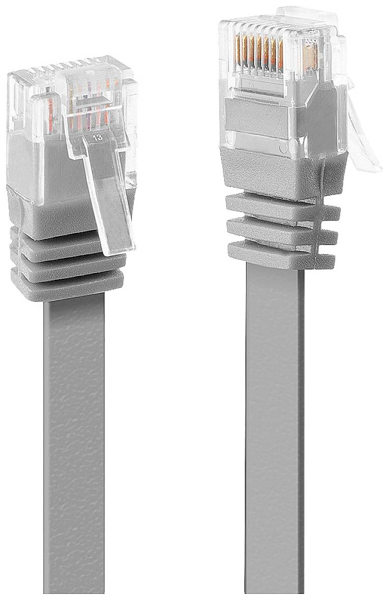 LINDY 47493 RJ45 Netwerkkabel, patchkabel CAT 6 U/UTP 3.00 m Grijs Plat 1 stuk(s)
