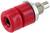 Rode pneumatische perslucht-koppeling van metaal en kunststof, cilindrische vorm, met schroefdraadaansluiting voor slangverbinding.