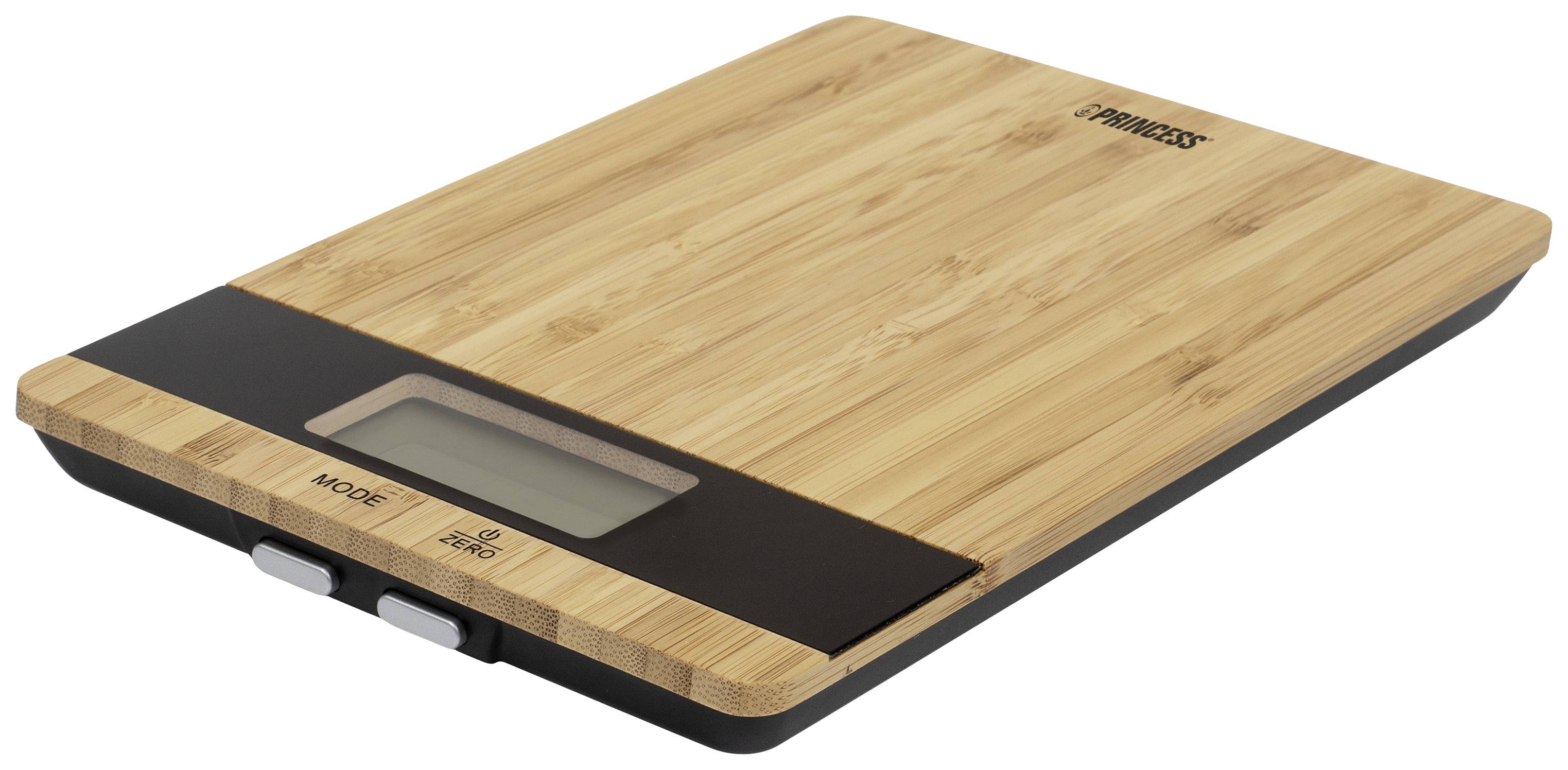 Digitale houten keukenweegschaal met rechthoekige vorm en display. Geschikt voor het nauwkeurig wegen van ingrediënten in de keuken.