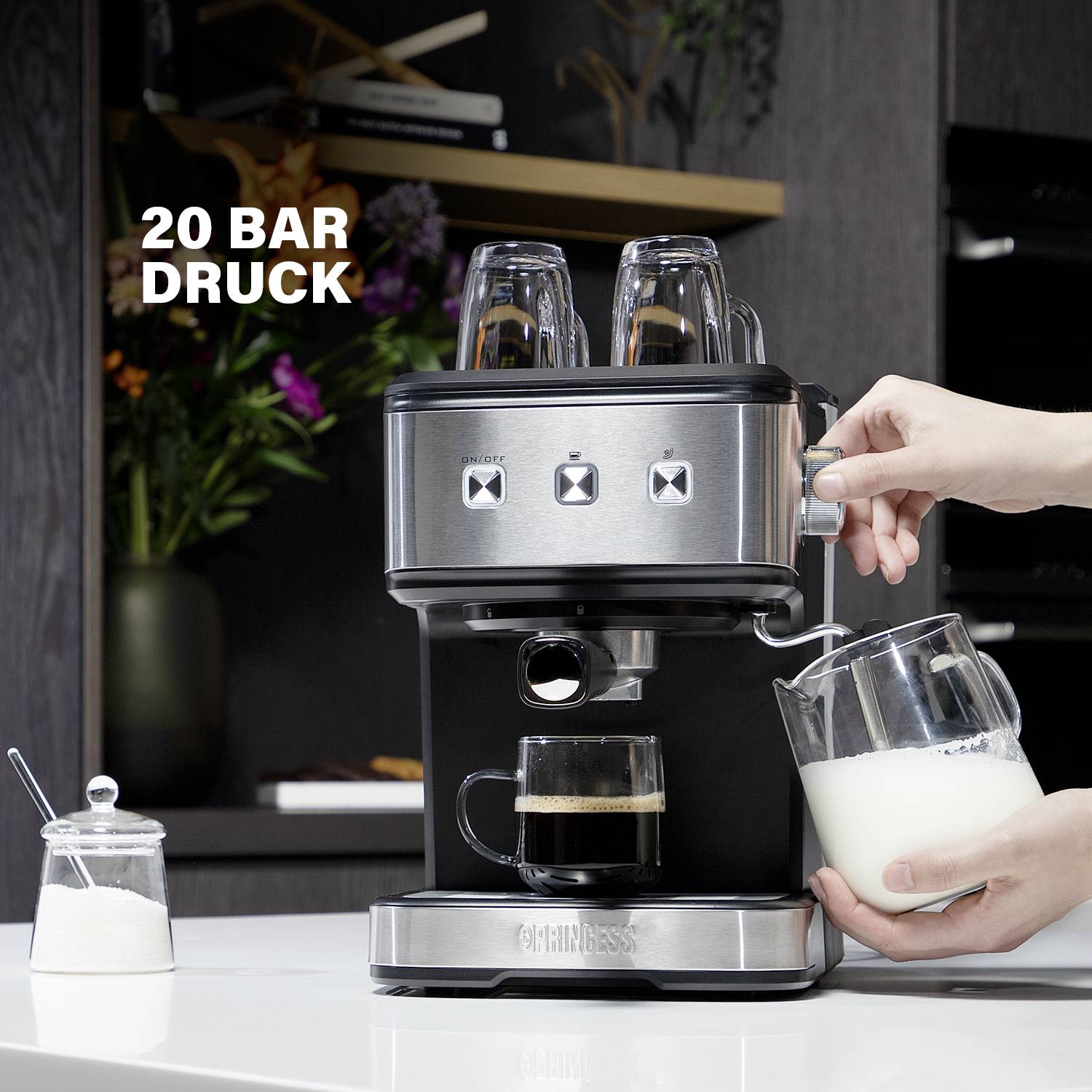 Princess 249413 Espressomachine met filterhouder RVS, Zwart 850 W-16