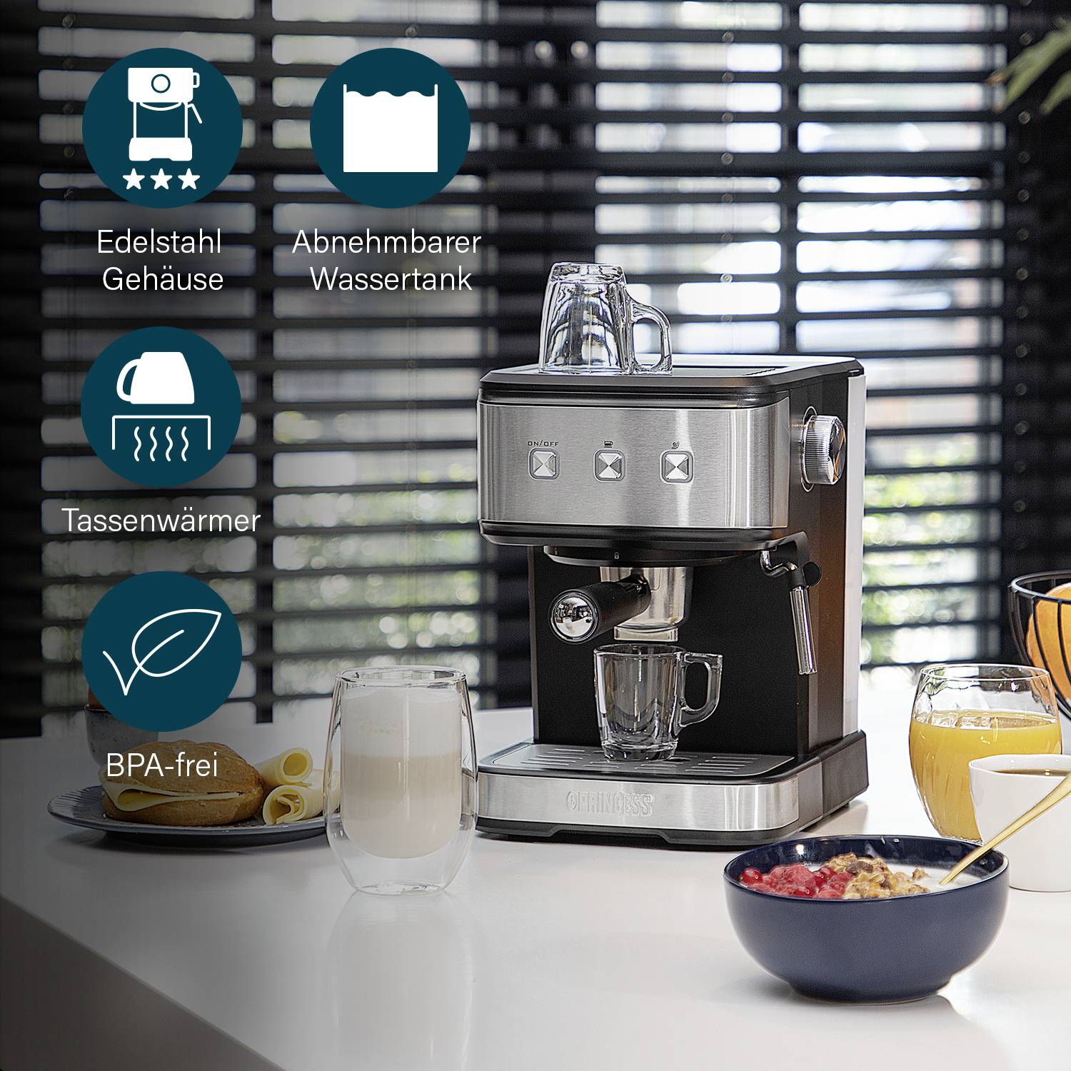 Princess 249413 Espressomachine met filterhouder RVS, Zwart 850 W-20