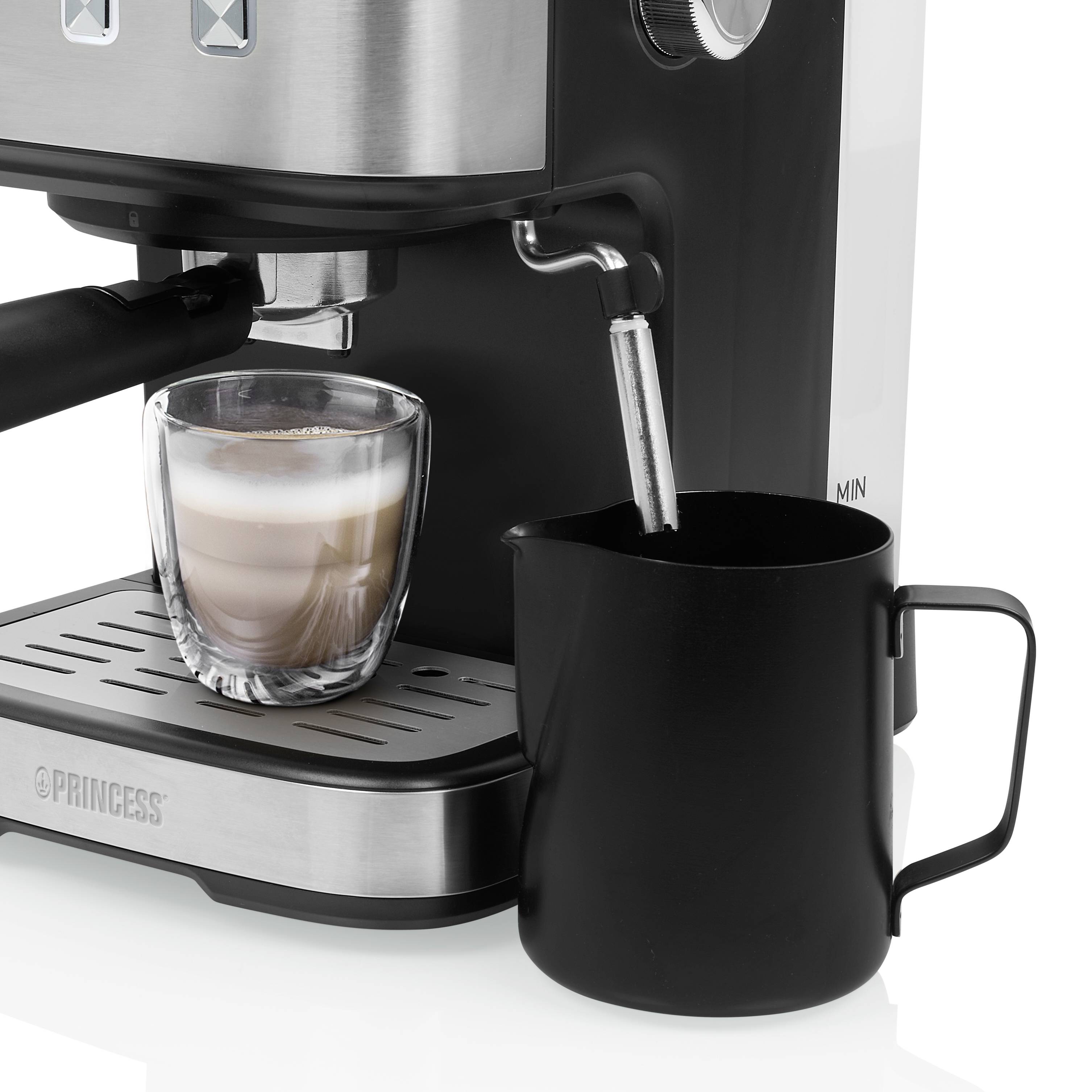 Princess 249413 Espressomachine met filterhouder RVS, Zwart 850 W-12