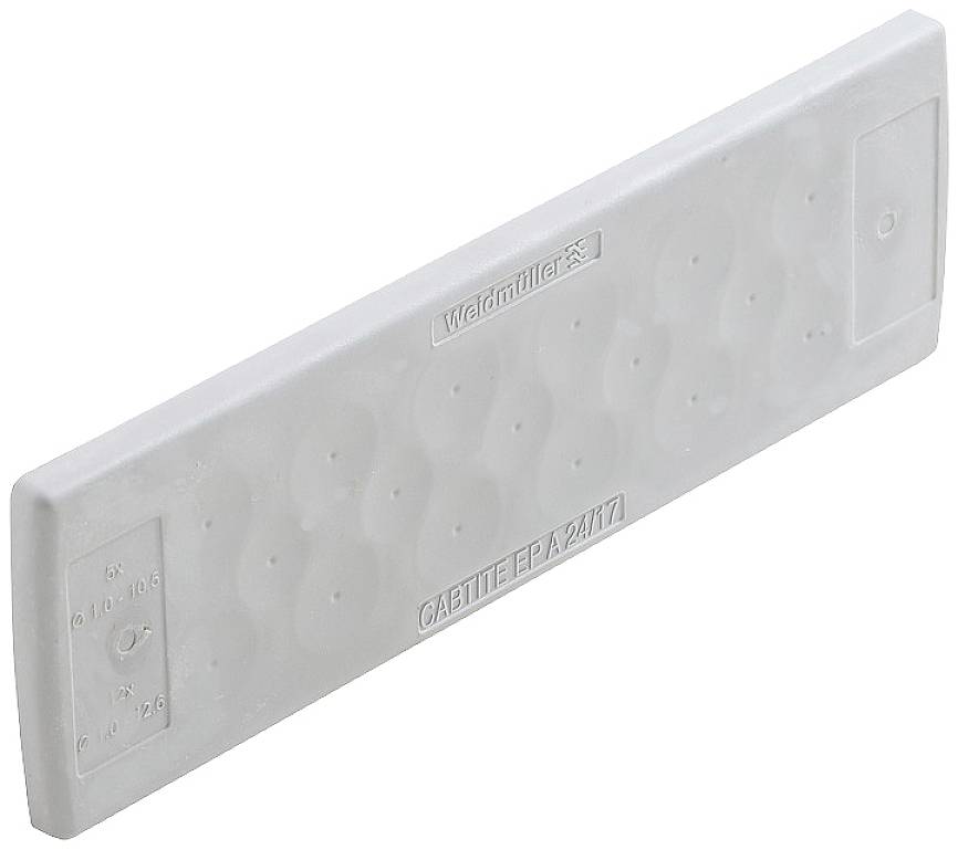 Weidmüller CABTITE EP A 24/17 GY Kabeldoorvoeringsplaat Met kabelinvoering Plaatdikte (max.) 2.5 mm Thermoplast Grijs 10 stuk(s)