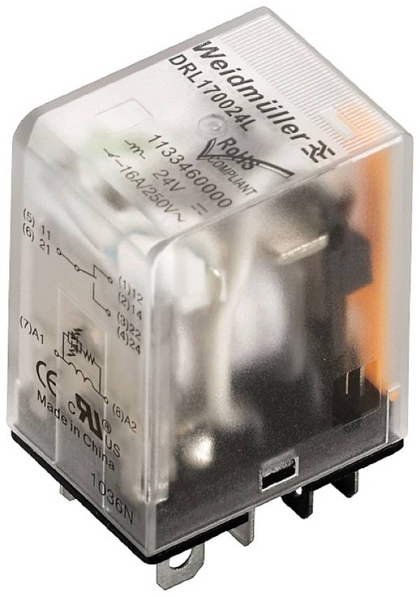 Weidmüller DRL173012L Steekrelais 12 V/DC 16 A 1x wisselcontact 20 stuk(s)