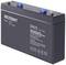 Oplaadbare batterij, model Voltcraft CP672, 6V/7,2Ah, met blauwe en rode aansluitingen op de bovenkant.
