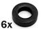Zwarte rubberen band met een fijne groefstructuur. Linksboven staat '6x'.