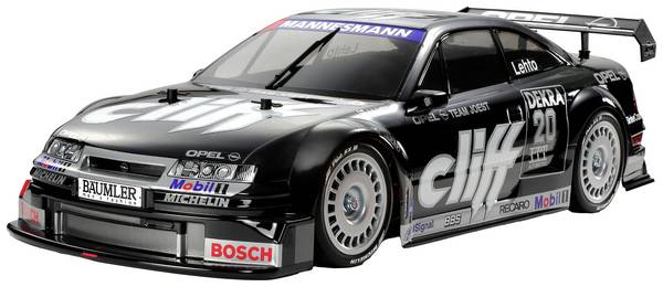 Tamiya 1:10 RC auto Elektro Racewagen Opel Calibra V6 Cliff Zwart Brushed 4WD Bouwpakket