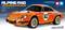 Een oranje modelauto van de Alpine A110 met het opschrift 'Jägermeister 1973' en het nummer 102 op de deur.
