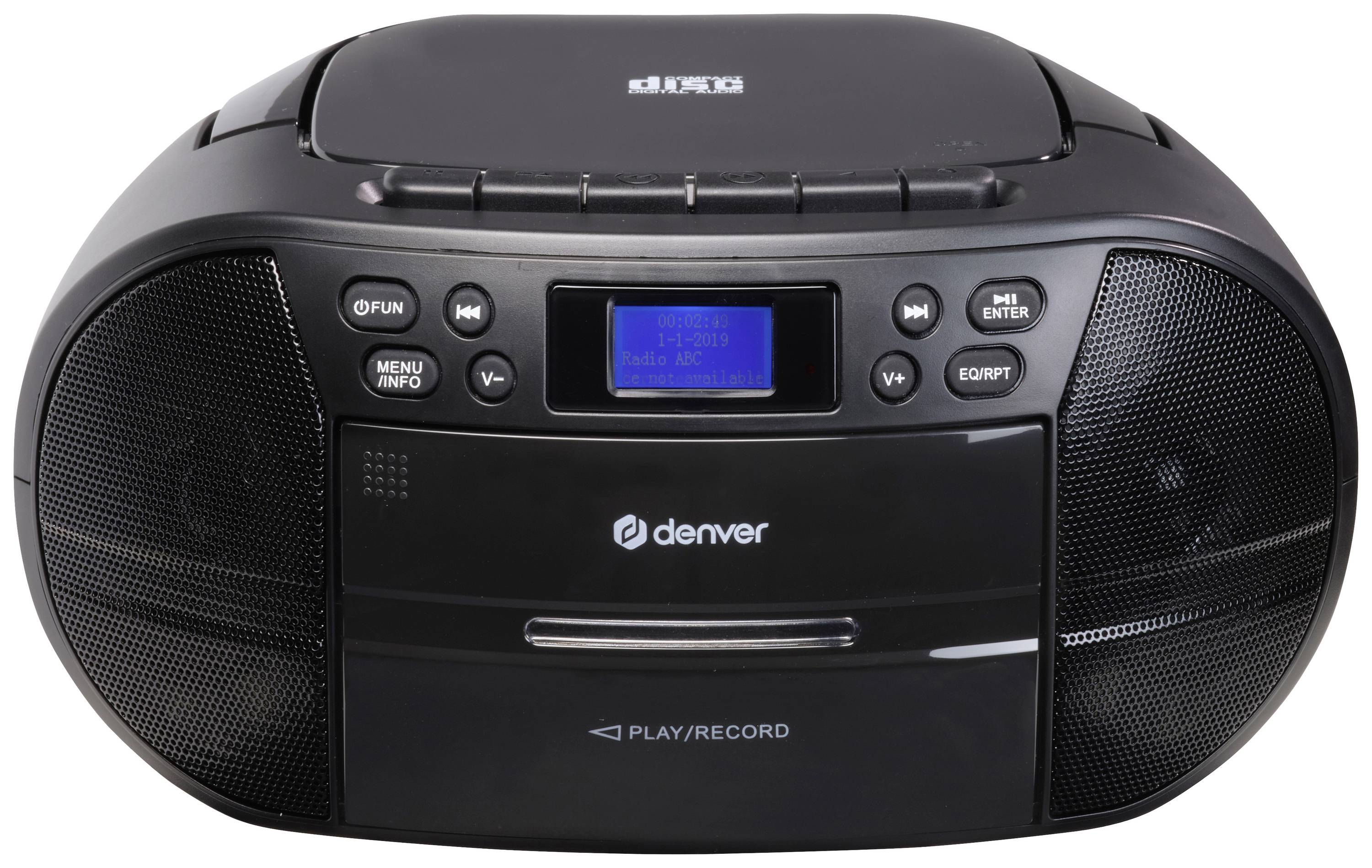 Denver TDC-280B Radiocassetterecorder DAB+, VHF (FM) AUX, CD, Cassette, USB Wekfunctie Zwart-7