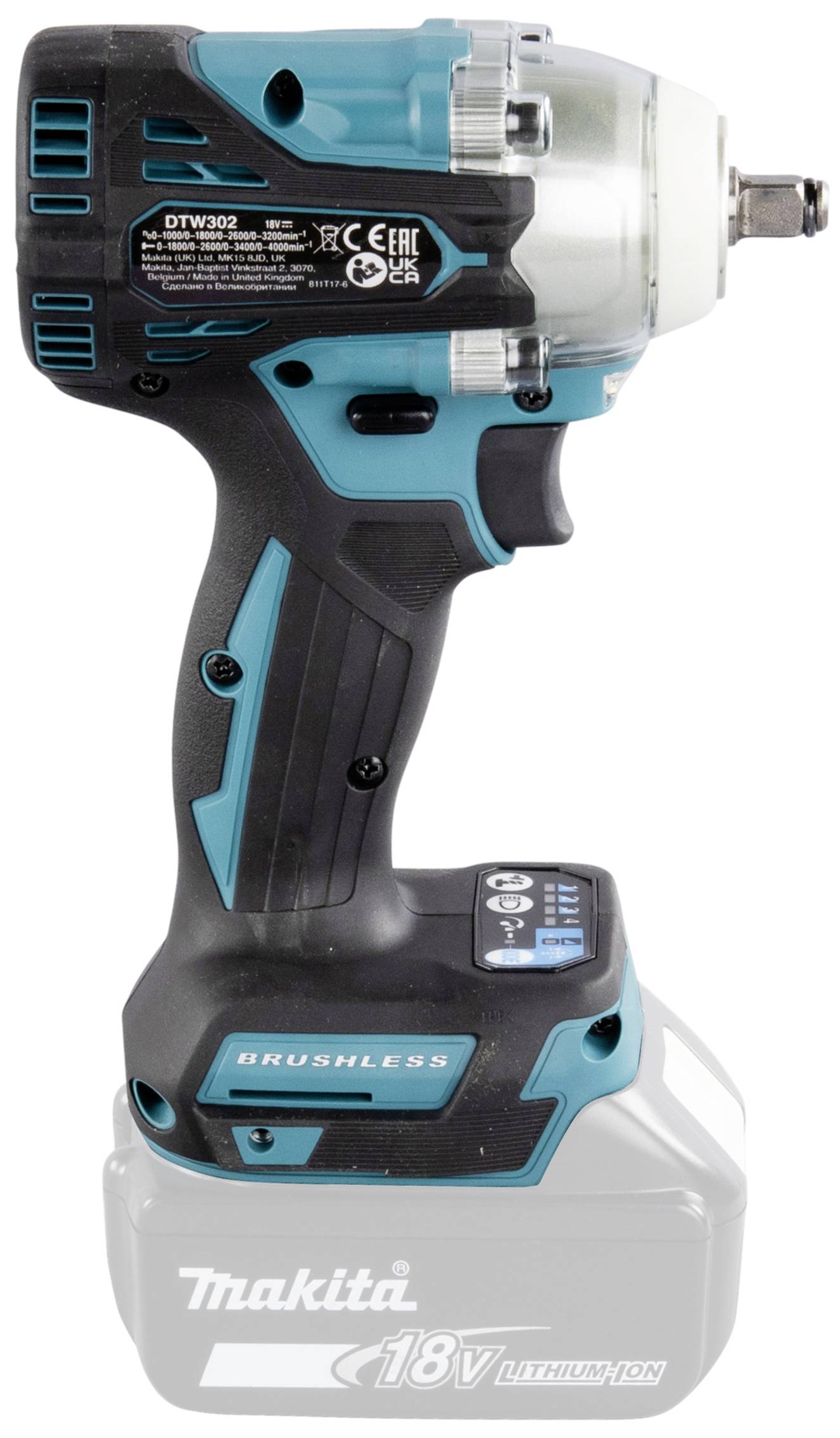 'Accuslagschroevendraaier met borstelloze motor, blauw-zwart design, compact en handzaam.'