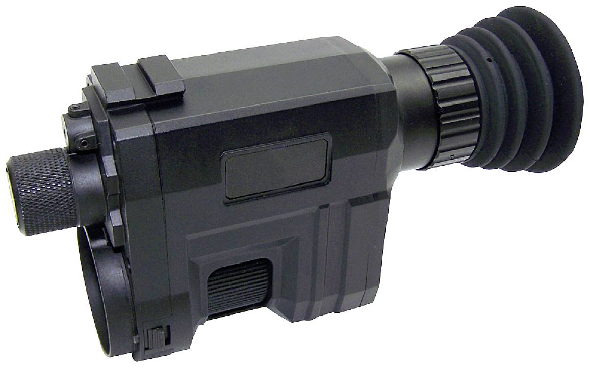 Een zwarte, robuuste camera met een groot oculair en meerdere instelwielen, geschikt voor professionele foto- of video-opnames.