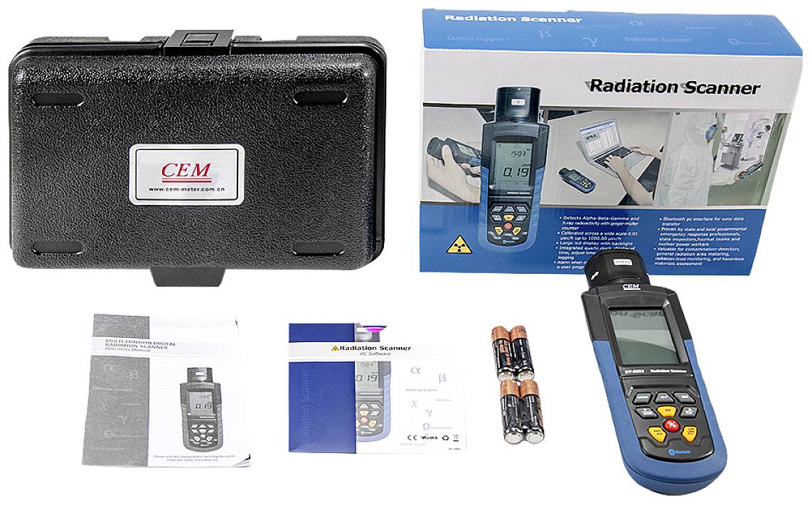 DT-9501 Geigerteller Straling: Alfa, Bèta, Gamma, Röntgen Akoestisch signaal, Incl. analysesoftware, Datalogger-5