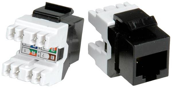 ROLINE Cat.5e (Klasse D) Keystone, RJ45, niet afgeschermd, zwart