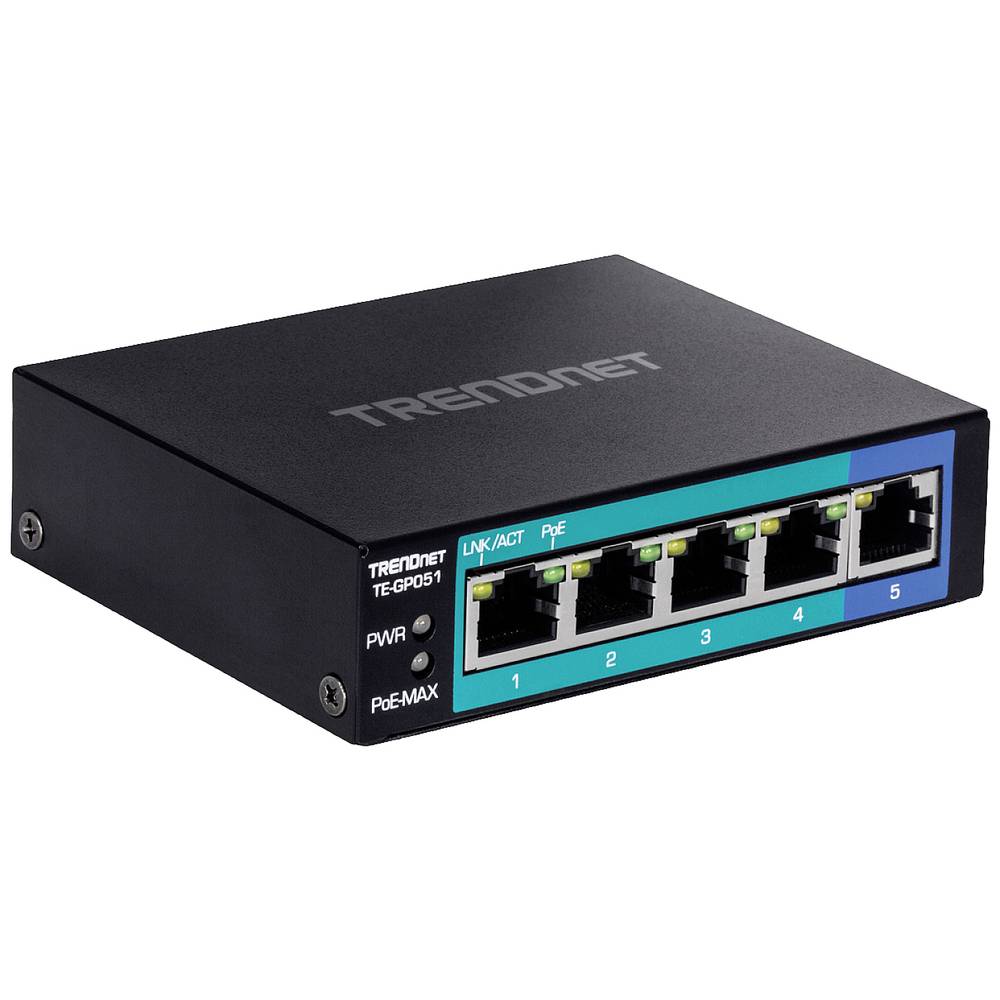 TRENDnet TE-GP051 5-poorts PoE+ Gigabit-switch