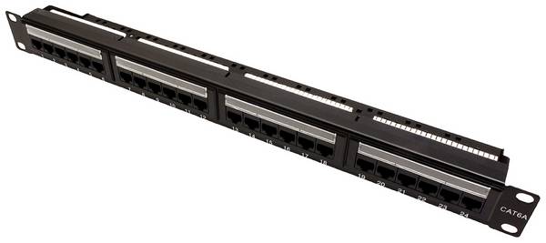VALUE Cat.6A (Class EA) 19" Patchpaneel, 24 P, onafgeschermd, zwart