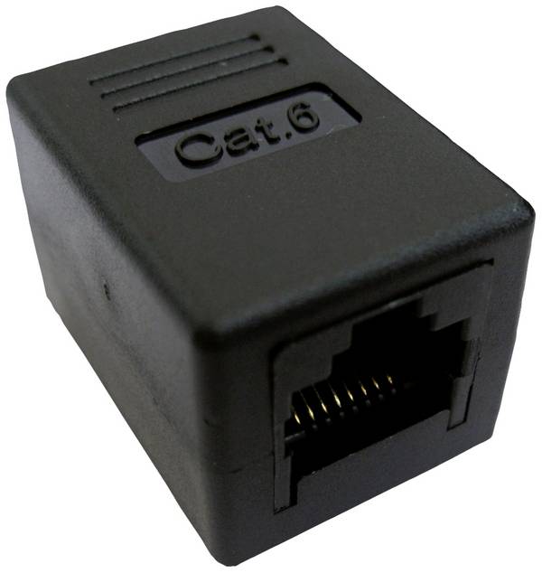 Value RJ45-koppeling RJ45 Adapter CAT 6 [1x RJ45-bus 8p8c - 1x RJ45-bus 8p8c] 0 mm Zwart