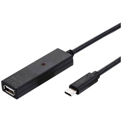 USB-C naar USB-A adapterkabel: Donkere behuizing, USB-C-stekker op USB-A-aansluiting, voor het aansluiten van oudere apparaten op nieuwe aansluitingen.
