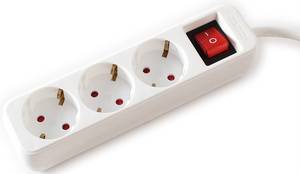 Conrad VALUE 3-voudige stekkerdoos met schakelaar, wit, 3 m aanbieding
