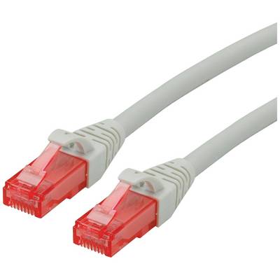 Twee rode Ethernet-stekkers aan een grijs kabel, gebruikt voor netwerkverbinding.