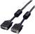 Een zwart VGA-kabel met twee 15-polige stekkers aan de uiteinden, vaak gebruikt voor het aansluiten van monitors op computers.