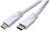 Wit HDMI-kabel met twee aansluitingen voor digitale audio- en videogegevens. Geschikt voor tv, monitor of projector.