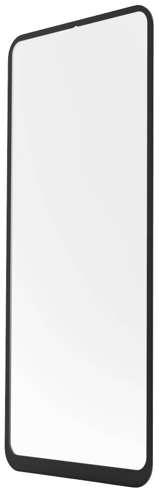 Smartphone met zwarte rand en leeg scherm, licht schuin naar rechts gekanteld.