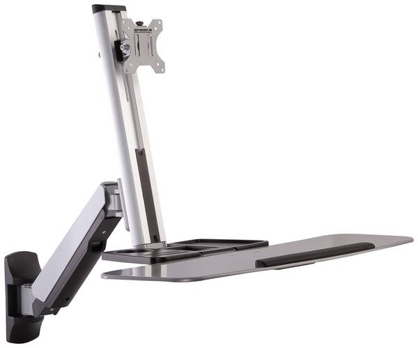 SpeaKa Professional SP-MM-705 Wandbeugel voor monitor Aantal monteerbare displays: 1 Display(s) 33,0 cm (13") - 81,3 cm (32") Zilver In hoogte verstelbaar, Kantelbaar, Zwenkbaar, Draaibaar