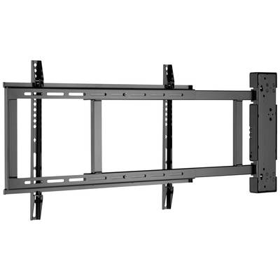 Zwarte, robuuste tv-wandsteun met verstelbare armen voor verschillende schermformaten. Ideaal voor flexibele wandmontage.