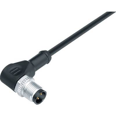 Een zwart, haaks kabel met een metalen stekker aan één uiteinde. Geschikt voor industriële toepassingen.