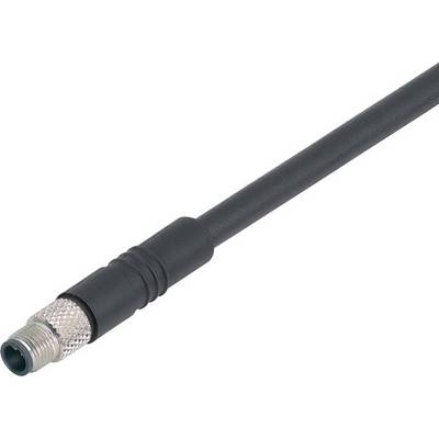 Zwart coaxkabel met metalen stekker, geschikt voor elektronische verbindingen. Voornamelijk gebruikt voor signaaltransmissie.