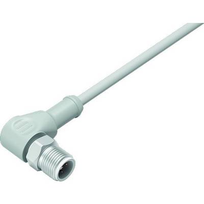 Een haaks elektrisch aansluitstuk met schroefdraad en een kabel, typisch voor industriële toepassingen.