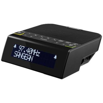 Digitale radio met een display dat '97,4 MHz' en 'SANGEAN' weergeeft. Bovenaan bevinden zich toetsen voor vooraf ingestelde zenders en functies.