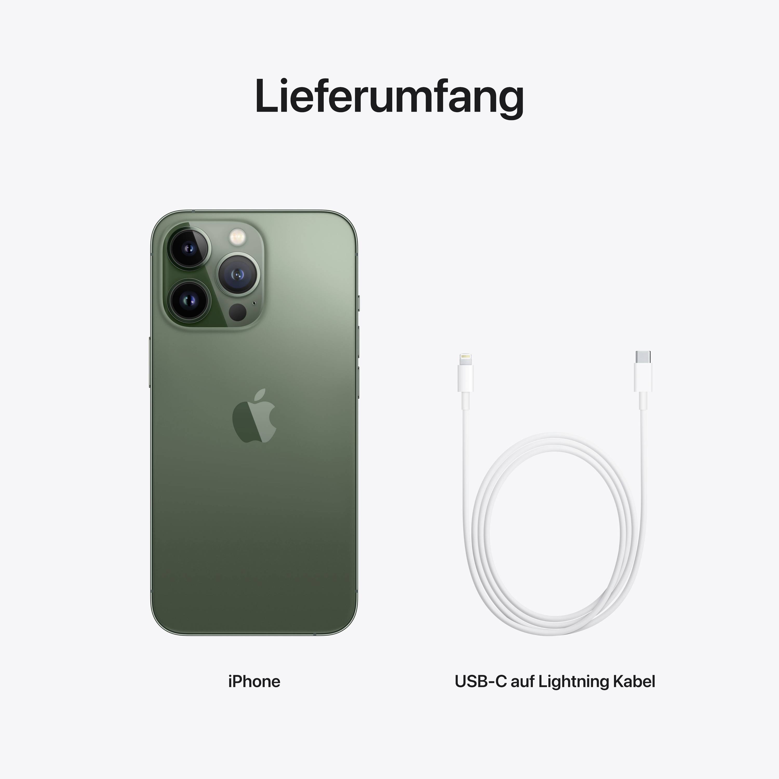 'Leveringsomvang: iPhone en USB-C naar Lightning-kabel.'