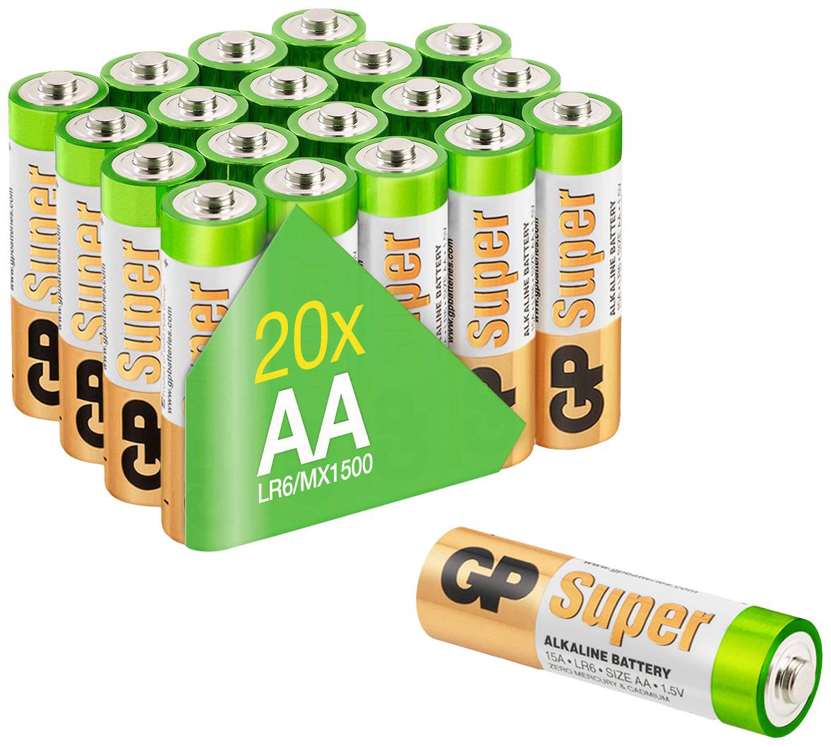 GP Super AA batterij (penlite) Alkaline 1.5 V 20 stuk(s)