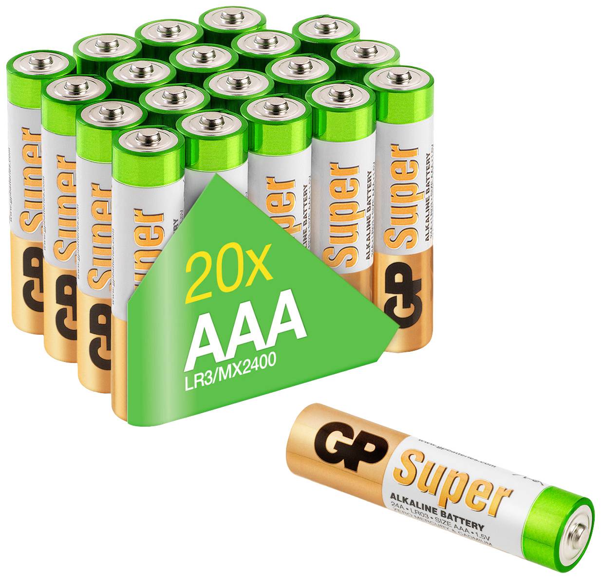 GP Super AAA batterij (potlood) Alkaline 1.5 V 20 stuk(s)