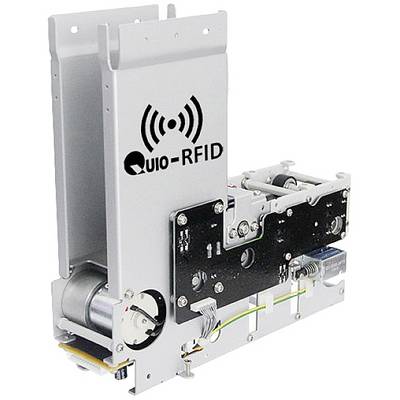 RFID-leesapparaat in metalen behuizing, gebruikt voor geautomatiseerd scannen en gegevensoverdracht van RFID-tags in verschillende toepassingen.